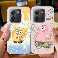 Case for VIVO V25 V25E Y35 Y22 Y22S 5G Soft A-34 SpongeBob