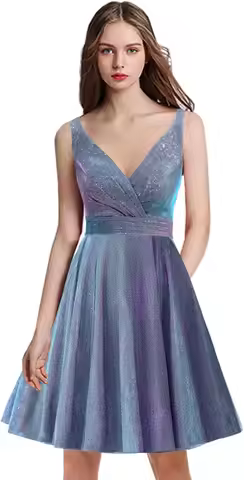 Homecoming Dress with Pockets Short Prom Dress for Juniors A Line Graduation Party Gown Backless Min