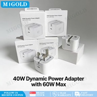 Foldable 40W Dynamic Power Adapter with 60W Max Fast Charger USB C PD Charging Cable UK Plug For Mob