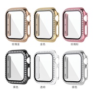 Glass + Cover Diamond Bumper Protective Case for iWatch Cover Series 6 SE 5 4 3 2 1 38MM 42MM For Iwatch 40mm 44mm