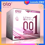 OLO 'Thinnest 001' Condom Classic Ultra Thin Anatomic Long Lasting Dotted Hyaluronic Acid 10pcs Kond