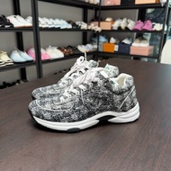 CHANEL香奈兒 經典黑白粗花呢 運動鞋 37.5碼