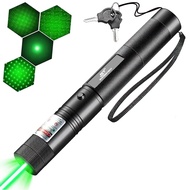 Laser Senter Pointer Hijau Recharger Dengan Batre Dan Tempat Cash Batrai Bahan Alumunium - 303