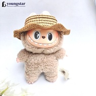 【FY】  Doll Straw Hat for Dollhouse Miniature 17cm Labubu Color Match Hat Kawaii Cute Doll Accessorie