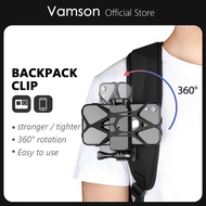 Vamson คลิปติดกระเป๋าเป้สะพายหลังหมุนได้360องศา, สำหรับ iPhone 13 Xiaomi 11 10 9 8 7 Yi 4K DJI Insta360