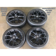 USED RIM LENSO JAGER DYNA 16 INCH WITH TYRE 205/45/16 FOR WIRA MYVI ALZA VIOS YARIS JAZZ CITY