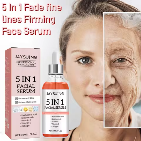 5 In 1 Fade fine lines Firming Face Serum Blemish Pigmentation Reducing Beauty Serum Removal Moistur