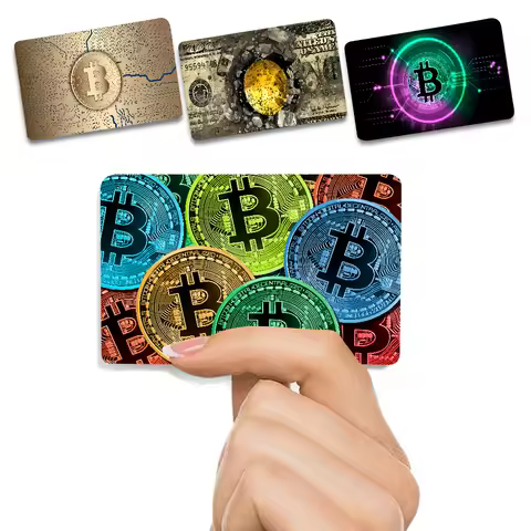 Virtual Currency Bitcoin Anime Matte Front Skin Film Sticker Cover For Small Chip Credit Card Debit 