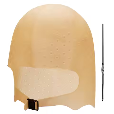 Hair Salon Hair Dye Cap Set Silicone Pick Dye High Gloss Cap With Needle Hair Dye Cap Hair Styling T