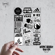 Sticker Pack HYPE BEAST Tumblr Helmet Laptop VOL4 BLACK AND WHITE