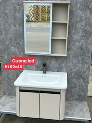 combo tủ gương led và  lavabo rửa mặt và tủ nhôm cao cấp độ bền cao và lavabo rửa mặt âm TỦ NHÔM 14 