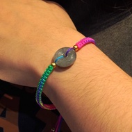 【願‧平安】烏雞翡翠平安扣編織手鍊 | 天然緬甸翡翠A貨 | 送禮