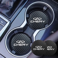 2Pcs Leather Coaster Anti-noise Water Cup Pad Cushion For Chery Fulwin QQ Tiggo 3 5 2 7 T11 A1 A3 A5