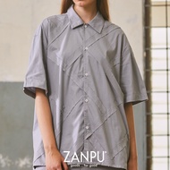 ZANPU SS25 45 Bowling shirt Genderless ไอเทม เสื้อแขนสั้นปกฮาวาย แขนยาวพอดีศอก(เป็นความยาวที่ปรับเพิ