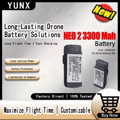 YUNX 3300mAh High Capacity Modified Battery for DJI Neo 2 Drone 25mins Long Flight Accessories