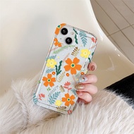 เคส สําหรับ iPhone 11 13 14 12 Pro Max 7 8 SE Plus XR X XS 6 เคสไอโฟน ดอกไม้ เคสโทรศัพท์มือถือ หญ้าเล็ก ๆ เคสโทรศัพท์ ดอก เคสใส