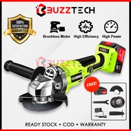 BuzzTech Cordless Brushless Angle Grinder Mesin Grinder Polishing Grinding Cutting Wood Metal Cutter Home Power Tool