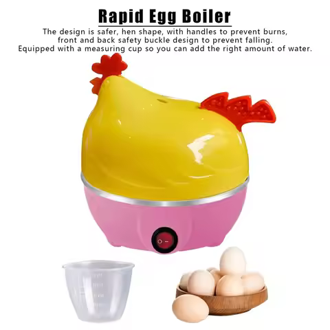 Electric Egg Steamer 7 Egg Capacity Electric Egg Cooker for Hard Boiled Eggs Multi-function Cartoon 