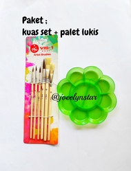 PAKET Melukis ( palet dan kuas 1 set) kuas lukis dan palet lukis
