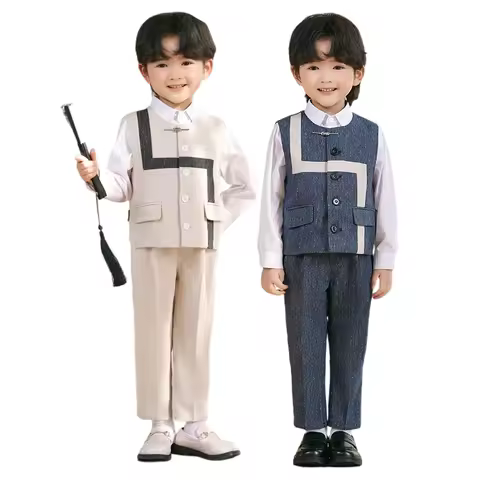 Children's Formal Vest Suits Boys Piano Hosting Competition Performance Birthday Party Costume