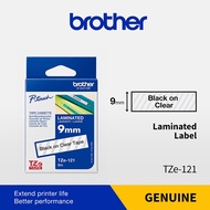Brother Original TZe-121 9mm Black on Clear Genuine Laminated Tape TZe121 TZ121 TZ-121