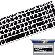 Silicone Keyboard Cover for Lenovo 2023 IdeaPad Flex 5 15.6", Yoga 7 7i 15.6 16, Yoga Slim 7 15.6, IdeaPad Slim 7 15.6, IdeaPad 3i 15, Ideapad 3, 5 15.6" 17.3", ThinkBook 15 15p G2 G3 G4 (Black)