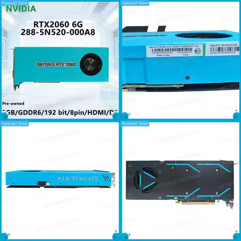 For Acer NVIDIA RTX 2060 6GB GDDR6 256bit GPU 288-5N520-000A8 Graphics Card HDMI DP 8Pin Desktop PC 