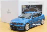 Norev 1/18 BMW E46 M3 Coupe blue 寶馬 藍 限量1000台