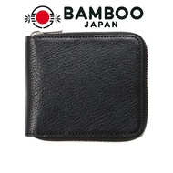 Miraglo Himeji-produced goat leather round zipper bi-fold wallet (wallet bi-fold wallet Himeji leath