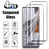 4PCS For OPPO Reno 13 12 11 10 9 Pro + Tempered Glass9H Curved Four Sides Glue Screen Protector Film