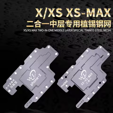 WL BGA Reballing Stencil Mesh 0.12mm for iPhone X-14 15 16 Pro Max Motherboard Middle Layer Planting