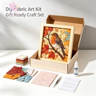 BALSA Fabric Mosaics Kit, Handmade Cut Cloth Kinusaiga Fabric Art Kit, Creative No-Sew Design Premiu