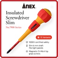 ANEX 1000V Insulated Screwdriver Set – Slim Magnetic Phillips & Slotted (#1 | #2 | #3 | 5 mm | 6 mm)