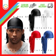 [Free Size] Satin | Pirate Gangster Hair Head Wrap Accessories Durag Cap Hat for Adults Teens Kids
