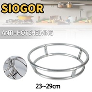 SIOGOR Cauldron, Stainless Steel Bold Pot Storage Rack,  Bilayer Rotundity Wok Stand Kitchen