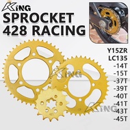 LC135 Y15 SPROCKET 428 RACING SET CHAIN SPROCKET M8*20 Skru 14T 15T 37T 39T 40T 41T 43T 45T YAMAHA Y
