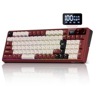 The RK ROYAL KLUDGE M100 mechanical keyboard features a Japanese layout, wireless connectivity, a nu