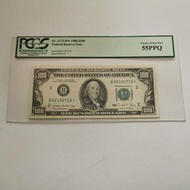 1988年美國100美金 罕有B*版 (B★ Block) 1988 $100 New York Federal Reserve Star Note  PCGS 55 PPQ