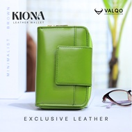 [VALQO] KIONA Batik Dompet Kulit Sapi Wanita 13 Kartu 2 Foto Slot Resleting Dompet Kecil Dompet Pend