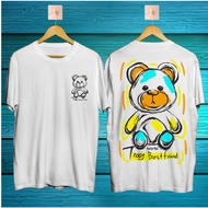 เสื้อยืดคอกลม Kaos Beruang Teddy Bear Best Friend Tshirt Streetwear Distro เสื้อยืดพิมพ์ลาย S-5XL