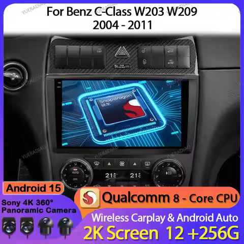 Android 15 Car Radio For Mercedes Benz W203 W209 C180 C200 C220 C230 2005 - 2009 Multimedia Video Pl