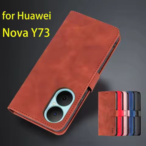 Card Holder Wallet Case for Huawei Nova Y73 Pu Leather Case Flip Holster Phone Cover capa fundas Coq
