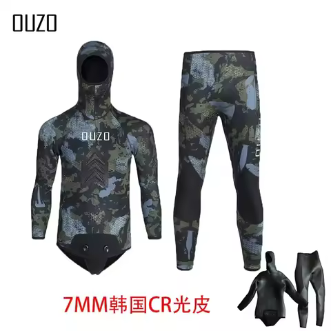 7MM Fishing Suit CR Light Leather Diving S uit Split Camouflage Cold And Warm Thickened Free Diving 