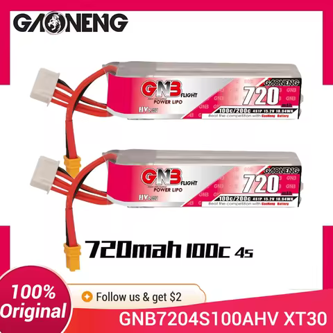 GNB 4S 720mAh 100C/200C HV 15.2V Lipo Battery For Beta95 2-3 Inch FPV Freestyle/Racing Drones Quadco