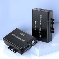60M HDMI KVM Extender Over Single Cat5E/6 Ethernet Cable HDMI B KVM Extender Transmier Receiver Extension for Keyboard M