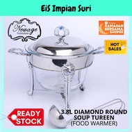 (Ready Stock!!) EIS Newage Blue Diamond 3.8L Round Soup Tureen Chafing Dish with Metal Rack / Food W