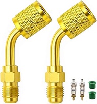 2 Pack A2L R32 R454b Refrigerant Adapter,1/4" LH SAE Female Thread to 1/4" SAE Male Thread,for R-454