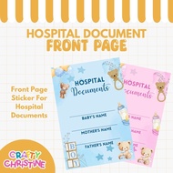 FRONT PAGE of HOSPITAL DOCUMENTS - Sticker