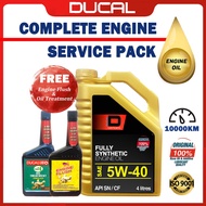 ❖DUCAL FULLY SYNTHETIC Engine Oil 5W40 API SNCF 4 Litres (FREE Engine Flush  Oil Treatment) 5W40 4L 