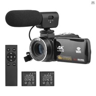 4K Digital Video Camera WiFi Camcorder DV Recorder 56MP 18X Digital Zoom 3.0 Inch IPS Touchscreen Su